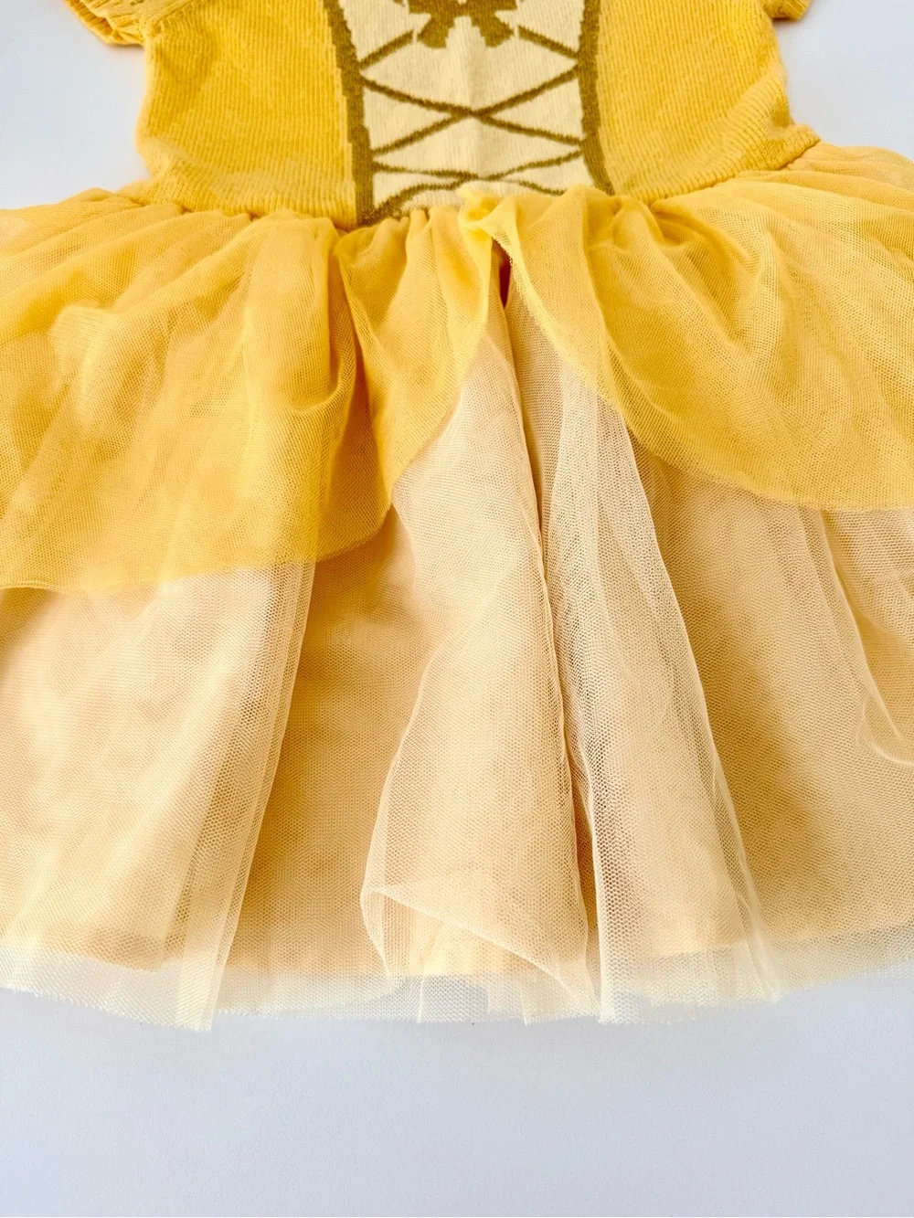 Disney Princess Belle Yellow Sweater Dress Tulle Tutu Toddler Girls Size 3T
